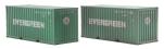 20ft containers "Evergreen EMCU" - 75951 & 01151 3 - weathered - pack of 2 