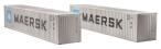 40ft containers "Maersk" - MRKU 0141156-9 & 022317-9 - weathered - pack of 2