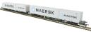 FEA-B Spine wagons in Freightliner livery - 640707 and 640708 with 4 Maersk containers - pack of 2
