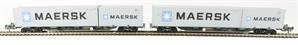 FEA-B Spine wagons in Freightliner livery - 640707 and 640708 with 4 Maersk containers - pack of 2