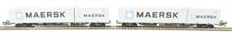 FEA-B Spine wagons in Freightliner livery - 640721 & 640722 with 4 Maersk containers - pack of 2
