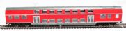 Class DBuz 747.3 2nd class d/deck coach of the German DB AG red & white Epoch V