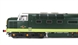 Class 55 Deltic diesel locomotive in BR Green livery.