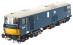 Class 73/1 E6020 in BR blue with small yellow panels and light grey roof