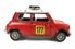 1960 Mini Cooper With Roof Rack & Wheel in red - Tinplate Model