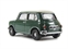 Austin Mini Almond in British Racing Green with Old English white roof