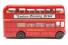 Routemaster d/deck bus in "London Transport" red livery with "London Evening News" advert