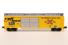 50' steel double door boxcar of RailBox - yellow with silver roof and doors 553093