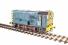 Class 08 shunter D3045 in BR blue with wasp stripes