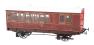 Stroudley 4 wheel suburban oil lit brake third in LBSCR varnished mahogany 917 - Light bar fitted