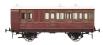 Stroudley 4 wheel Main Line oil lit brake third in LBSCR varnished mahogany 1031 - Light bar fitted