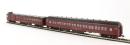 American EMC gas electric doodlebug loco with trailer coach in Boston & Maine maroon livery