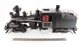 Two-truck Heisler steam locomotive in black with red & white lining