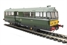 Railbus W&M E79964 in dark green with large yellow panels.