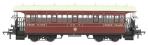 Wisbech and Upwell composite bogie tramcar 7 in GER crimson - as preserved
