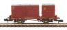 Conflat 'P' flat wagon in BR bauxite with Type A and BD containers in BR crimson - B932956