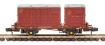Conflat 'P' flat wagon in BR bauxite with Type A and BD containers in BR crimson - B933061