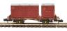 Conflat 'P' flat wagon in BR bauxite with Type A and BD containers in BR crimson - B933127
