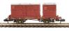 Conflat 'P' flat wagon in BR bauxite with Type A and BD containers in BR crimson - B933182
