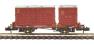 Conflat 'P' flat wagon in BR bauxite with Type A and BD containers in BR crimson - B933233