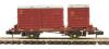 Conflat 'P' flat wagon in BR bauxite with Type A and BD containers in BR crimson - B933238