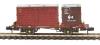 Conflat 'P' flat wagon in BR bauxite with Type A and BD containers in BR crimson and bauxite - B933343