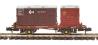 Conflat 'P' flat wagon in BR bauxite with Type A and BD containers in BR crimson and bauxite - B933417