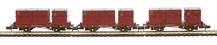 Conflat 'P' flat wagons in BR bauxite with Type A and BD containers in BR crimson - pack of three - B932869, B933387 and B933059