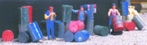 Oil drums & figures set