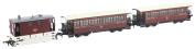 Class J70 0-6-0 steam tram 125 in GER crimson with two Wisbech and Upwell third class bogie tramcars - post 1919 condition