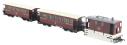 Class J70 0-6-0 steam tram 125 in GER crimson with two Wisbech and Upwell third class bogie tramcars - post 1919 condition - Digital Sound Fitted