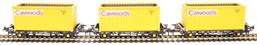 PFA 30.4t flat wagon with coal containers "Cawoods" - pack C - pack of three
