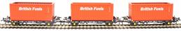 PFA 30.4t flat wagon with coal containers "British Fuels" - pack H - pack of three