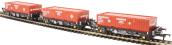 PFA 30.5t flat wagon with half height nuclear container "Direct Rail Services" - pack N - pack of three