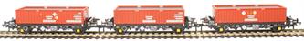 PFA 30.5t flat wagon with half height nuclear container "Direct Rail Services" - pack O - pack of three