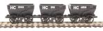 4 wheel Chaldron open wagons in Hetton Colliery Railway livery - circa 1910 - pack of 3