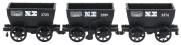 4 wheel Chaldron open wagons in North Eastern Railway black - circa 1890 - pack of 3