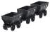 4 wheel Chaldron open wagons in Throckley Colliery black - circa 1946 - pack of 3