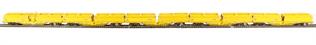 MRA side-tipping ballast train. 5 car unit & generator vehicle. Network Rail yellow new running number. Pristine (B859A)