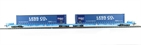 2 Megafret wagons 3368 4943 076 & 2 Stobart Rail containers. 1 container per wagon