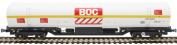 100 ton BOC tank in BOC Liquid Oxygen livery with yellow stripe and GPS bogies - 0032