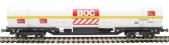 100 ton BOC tank in BOC Liquid Oxygen livery with yellow stripe and GPS bogies - 0034
