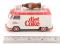 Volkswagen Type 2 (T1) Split-Screen Panel Campervan with Giant Diet Coke bottle on roof in diet Coke red & white