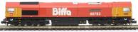 Class 66/7 66783 "The Flying Dustman" in Biffa red livery with GBRf branding