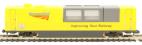 Non-motorised track cleaner DR80303 in Network Rail yellow