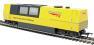 Non-motorised OO Track Cleaner with motorised cleaning heads & vacuum in Network Rail Yellow