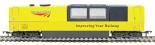 Non-motorised OO Track Cleaner with motorised cleaning heads & vacuum in Network Rail Yellow