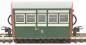 4-wheel Ffestiniog 'Bug Box' first class coach No.2 in 1950s 'early preservation' green and white