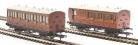 Pack of 4 coaches (4BT, 6CL, 4T, 6BT) in LBSCR umber