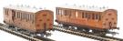 Pack of 4 coaches (4BT, 4T, 6CL, 6BT) in GNR lined teak - with working lighting
